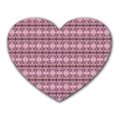 Cute Flowers Vine Pattern Pastel Coral Heart Mousepads by BrightVibesDesign