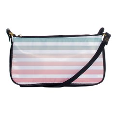 Horizontal Pinstripes In Soft Colors Shoulder Clutch Bag