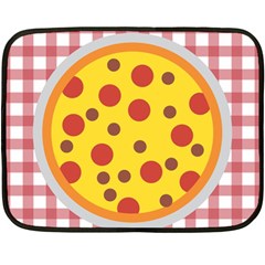 Pizza Table Pepperoni Sausage Copy Double Sided Fleece Blanket (mini)  by Nexatart