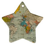 World Map Vintage Ornament (Star)