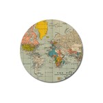 World Map Vintage Magnet 3  (Round)