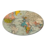World Map Vintage Oval Magnet