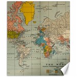 World Map Vintage Canvas 8  x 10 