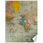 World Map Vintage Canvas 12  x 16 