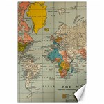 World Map Vintage Canvas 12  x 18 