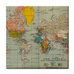 World Map Vintage Face Towel