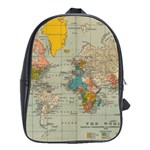 World Map Vintage School Bag (Large)
