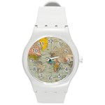 World Map Vintage Round Plastic Sport Watch (M)