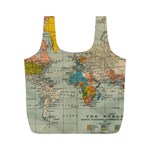 World Map Vintage Full Print Recycle Bag (M)