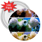 Snowball Branch Collage (I) 3  Buttons (100 pack) 
