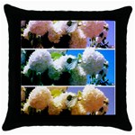 Snowball Branch Collage (I) Throw Pillow Case (Black)