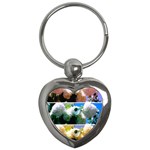 Snowball Branch Collage (I) Key Chain (Heart)