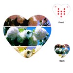 Snowball Branch Collage (I) Playing Cards Single Design (Heart)