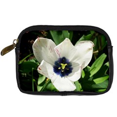 Blue Centered Tulip Digital Camera Leather Case by okhismakingart