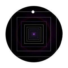 Fractal Square Modern Purple Ornament (round)
