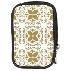 Illustrations Pattern Gold Floral Texture Design Compact Camera Leather Case by Pakrebo