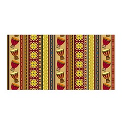 Traditional Africa Border Wallpaper Pattern Colored 4 Satin Wrap by EDDArt