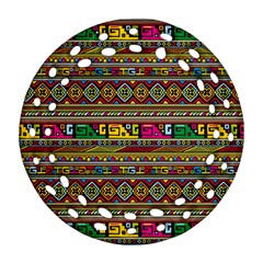 Traditional Africa Border Wallpaper Pattern Colored Ornament (round Filigree) by EDDArt