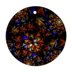 Fractal Spiral Flowers Pattern Ornament (Round) Front