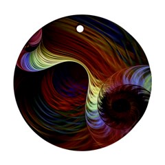 Fractal Colorful Rainbow Flowing Ornament (round)