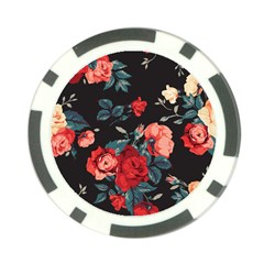 Vintage Roses Vector Seamless Pattern 02 Poker Chip Card Guard by Sobalvarro