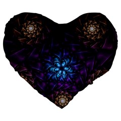 Geometry Fractal Colorful Geometric Large 19  Premium Flano Heart Shape Cushions by Pakrebo