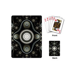 Fractal Beige Blue Abstract Playing Cards Single Design (mini) by Pakrebo