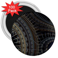 Fractal Spikes Gears Abstract 3  Magnets (100 Pack) by Pakrebo