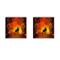 Wonderful Wolf In The Night Cufflinks (square) by FantasyWorld7