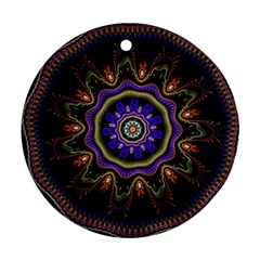 Fractal Vintage Colorful Decorative Ornament (round)