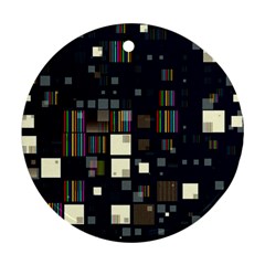 Blocks Pattern Rainbow Texture Ornament (round)
