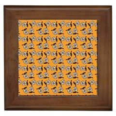 Daisy Orange Framed Tiles by snowwhitegirl