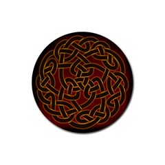 Celtic Spiritual Pattern Art Rubber Round Coaster (4 Pack)  by Pakrebo