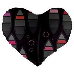 Background Blacks Pinks Large 19  Premium Heart Shape Cushions by Pakrebo