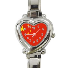 China Flag Heart Italian Charm Watch