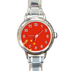 Chinese Flag Flag Of China Round Italian Charm Watch by FlagGallery