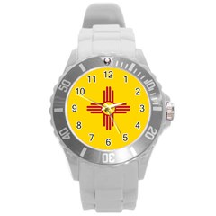 New Mexico Flag Round Plastic Sport Watch (l) by FlagGallery