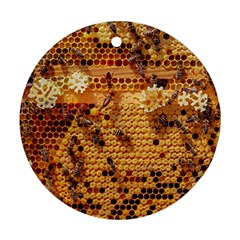 Bees Nature Animals Honeycomb Ornament (round)