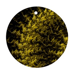 Rich Yellow Digital Abstract Ornament (round)