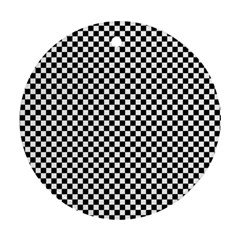 Background Black Board Checker Ornament (round)
