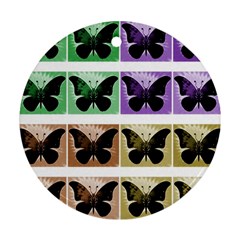 Seamless Wallpaper Butterfly Ornament (round)