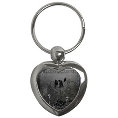 Awesome Crow Skeleton With Skulls Key Chain (heart) by FantasyWorld7