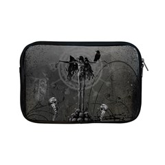 Awesome Crow Skeleton With Skulls Apple Ipad Mini Zipper Cases by FantasyWorld7