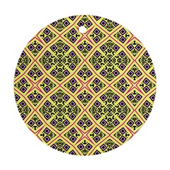 Seamless Wallpaper Geometric Yellow Ornament (round)