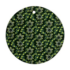 Abstract Pattern Flower Leaf Ornament (round) by Pakrebo