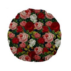 Roses Repeat Floral Bouquet Standard 15  Premium Round Cushions by Pakrebo