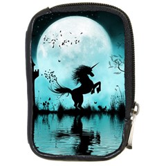 Wonderful Unicorn Silhouette In The Night Compact Camera Leather Case by FantasyWorld7