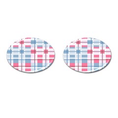 Fabric Textile Plaid Cufflinks (oval) by HermanTelo