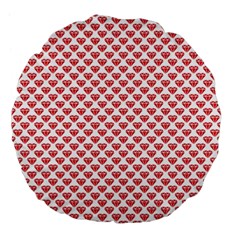 Red Diamond Large 18  Premium Flano Round Cushions