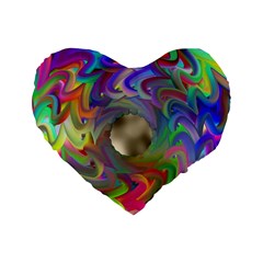 Rainbow Plasma Neon Standard 16  Premium Heart Shape Cushions by HermanTelo